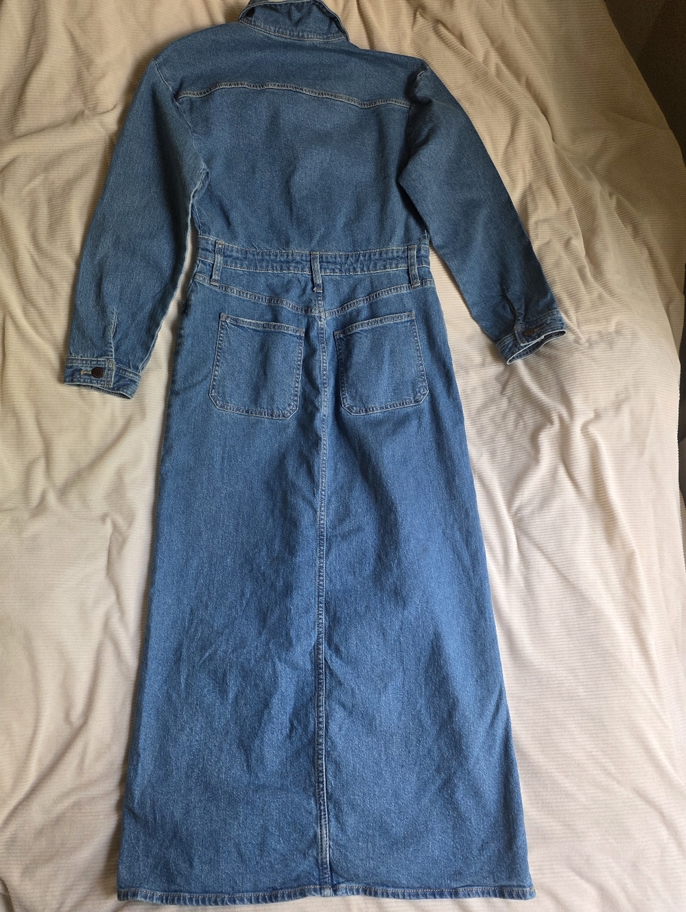 Universal Thread Women's Long Sleeve Denim Maxi Shirtdress Medium Blue Nwt - Picture 8 of 16